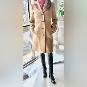 Brooks Brothers Timeless Car Coat in Sumptuous Italian Camel Hair. Size 0 Petite